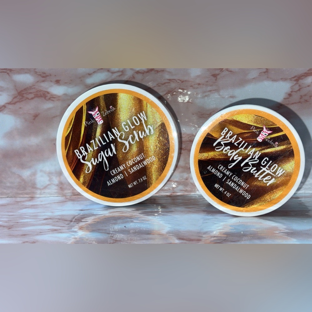 COPY - Pink Zebra Brazilian Glow Sugar Scrub & Body Butter Set- Gold